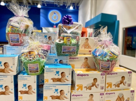 Emergency relief supplies being stored at the Parsippany, New Jersey campus of Liquid Church, to be distributed on Easter Weekend, 2020.