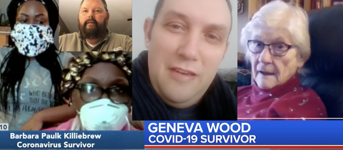 L to R: COVID-19 survivors Barbara Killiebrew, Clay Bentley, Lee McClelland and Geneva Wood.