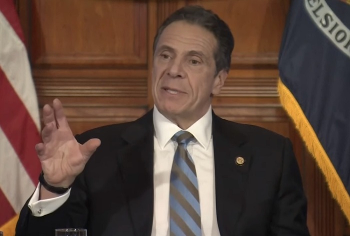 New York Gov. Andrew Cuomo speaks at a news conference on coronavirus. 