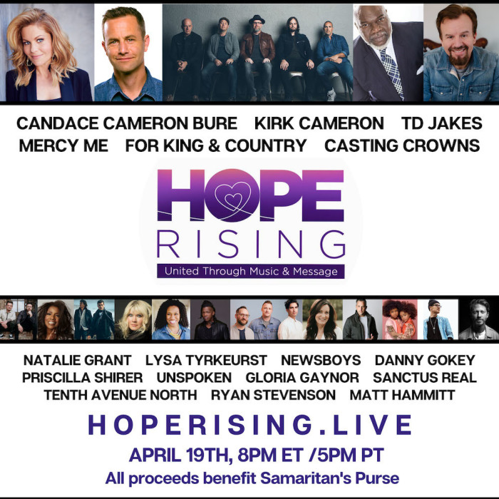 Kirk Cameron and his sister Candace Cameron Bure are co-hosting Hope Rising, streaming at www.hoperising.live April 19, 2020