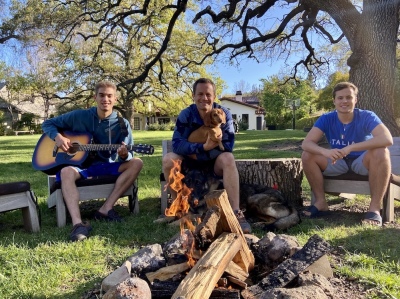 Kirk Cameron while in quarantine with his sons, 2020