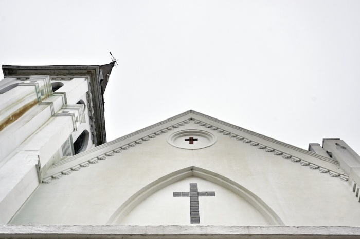 The Steeple and Peak of Emanuel African Methodist Episcopal Church, Charleston, South Carolina.