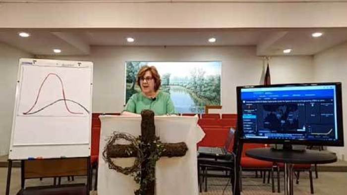 Kitty Horton delivers updates on COVID-19 via Facebook Live.