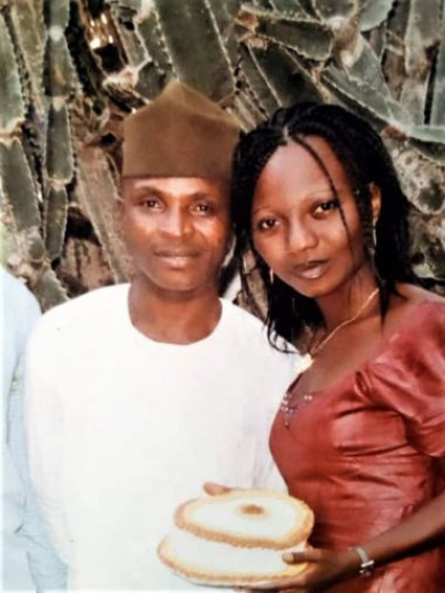 ECWA church elder Emmanuel Iliya Agiya, here with his wife, was kidnapped on April 22, 2020, in Kaduna state, Nigeria.