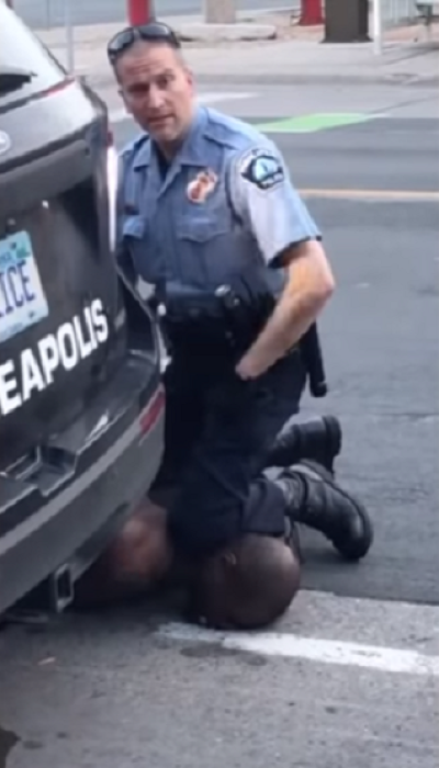 Derek Chauvin, a former Minneapolis officer, kneels with his knee on the neck of the late George Floyd on May 25, 2020.