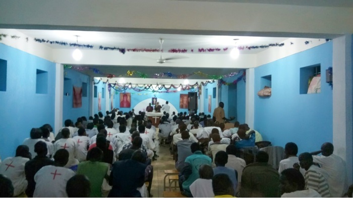Czech missionary Petr Jasek and Sudanese pastors preach during a chapel service in a Sudanese prison during Jasek's 14-month detention in Sudan from December 2015 to February 2017. 