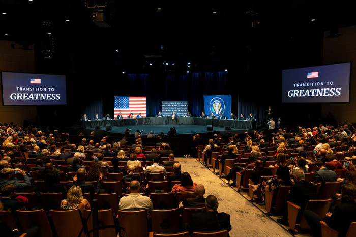 President Donald J. Trump participates in a roundtable on June 11, 2020, at Gateway Church in Dallas, Texas. 