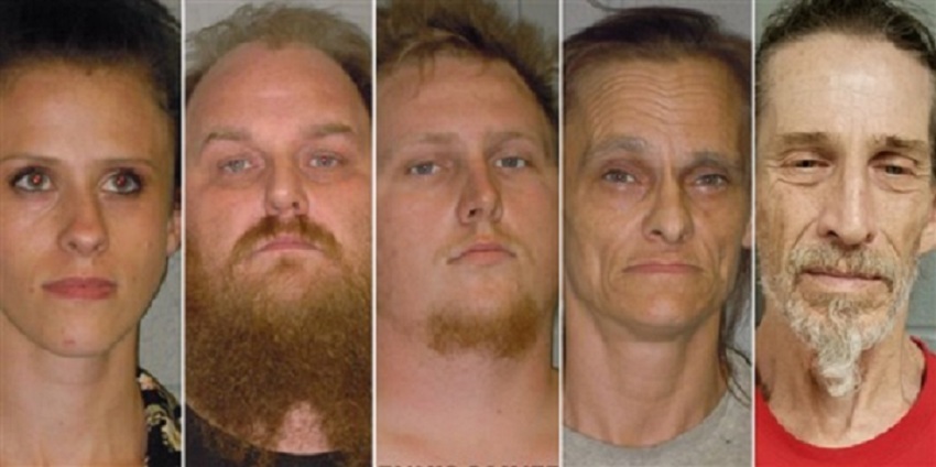 From left to right: Amanda Salyers, Donny Salyers, Dennis Salyers, Farrah Salyers, and Christopher Sharp.