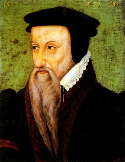 Theologian and author Theodore Beza, aka Théodore de Bèze, (1519-1605), who succeeded John Calvin as leader of the Geneva Protestant Reformation.