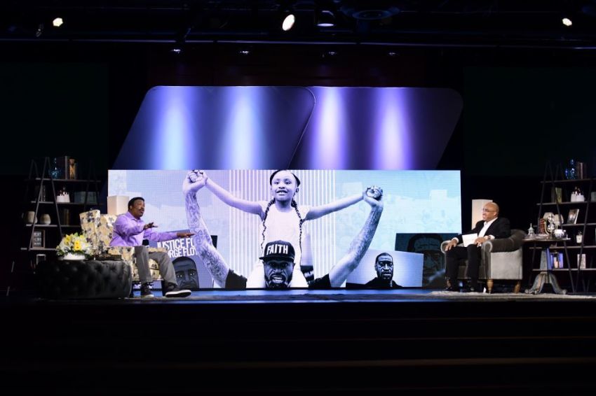 Bishop Kenneth C. Ulmer speaks during a Father's Day event at Faithful Central Bible Church in Inglewood, California on June 21, 2020.