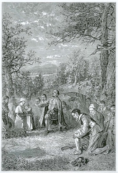Theologian and preacher Thomas Hooker (1586-1647) and a company of supporters reach the Connecticut River. Hooker is credited with helping to found the Connecticut colony. 