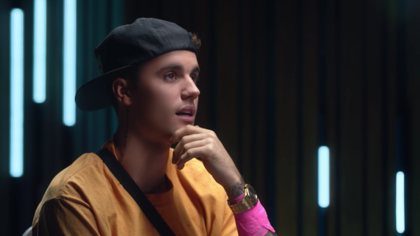 Justin Bieber speaks in “Seasons.”