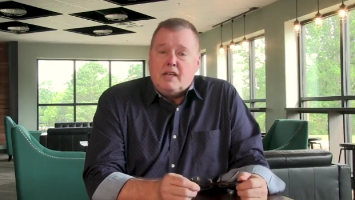 Pastor Kelvin Page of Westmore Church of God in Cleveland, Tennessee speaks during an online video addressing the coronavirus outbreak in the congregation on July 9, 2020. 