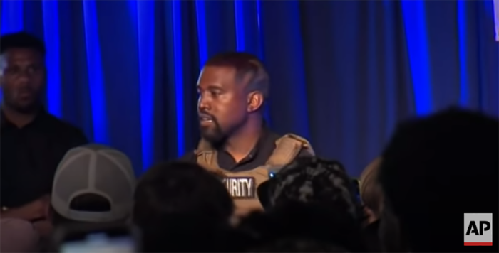 Kanye West speaks at his first campaign rally at the Exquis Event Center in North Charleston, South Carolina, on July 20, 2020. 