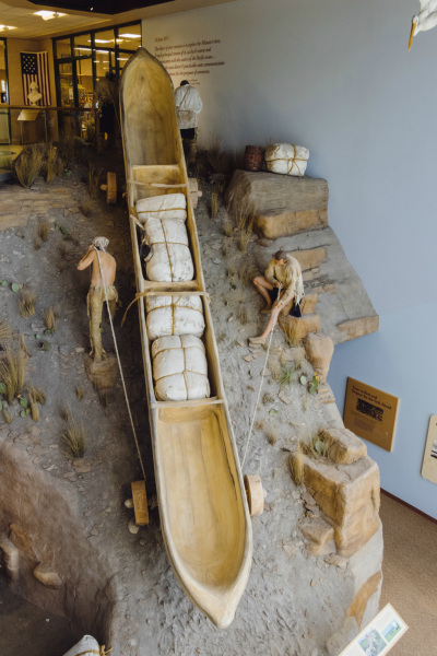 Inside the Lewis and Clark Interpretive Center.