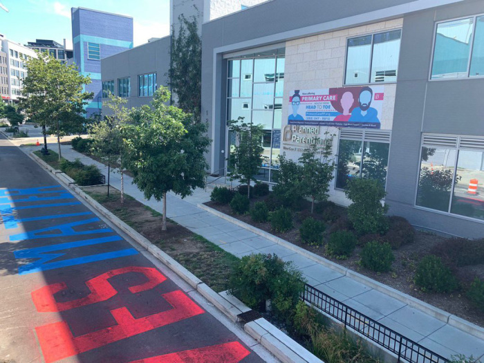 A Baby Lives Matter mural outside a Planned Parenthood clinic in Washington, D.C., on July 26, 2020. 