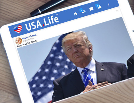 The social media platform USA.Life describes itself as "the answer to Facebook and Twitter censoring Christians, Conservatives, and Liberty."
