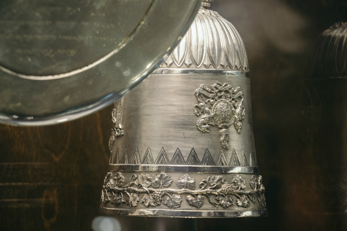 The silver communion chalice was gifted to the Cathedral of the Holy Trinity in Quebec City, Canada, by King George III. 