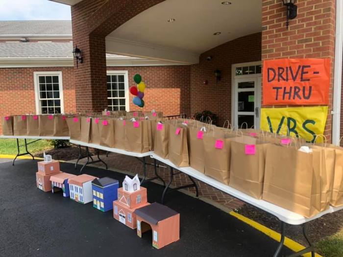 Huguenot Road Baptist Church of North Chesterfield, Virginia held a drive thru Vacation Bible School in July 2020. 