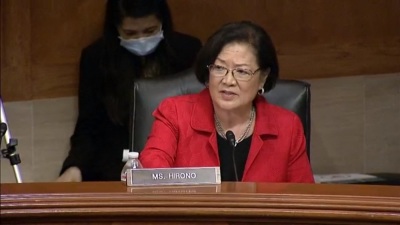 Sen. Mazie Hirono, D-Hawaii, speaks during a Senate Judiciary subcommittee hearing in Washington D.C. on Aug. 4, 2020. 