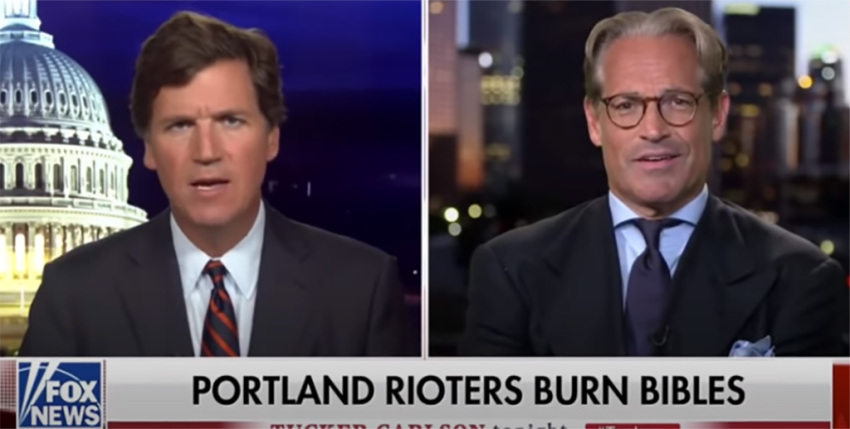 Eric Metaxas speaks to Tucker Carlson on Fox News Aug. 6, 2020.