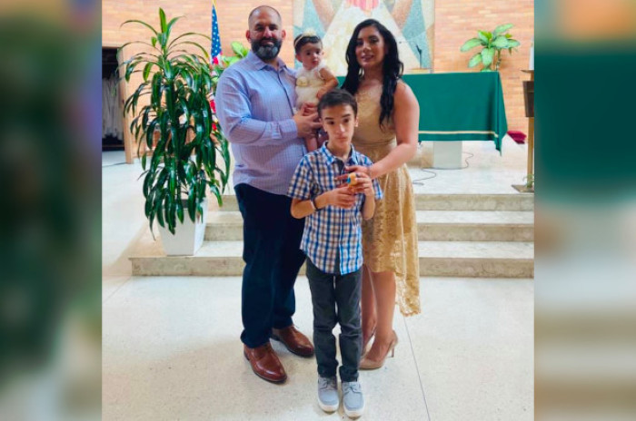 Julia Vicidomini said the Rev. Luke Duc Tran, the priest at Christ the King Church in Hillside, New Jersey, kicked her 7-year-old son, Nicky, out of her baby daughter, Sophia's, baptism. 