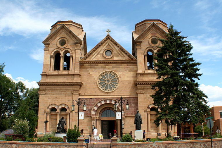 Facade of the Cathedral of St. Francis in Santa Fe, New Mexico