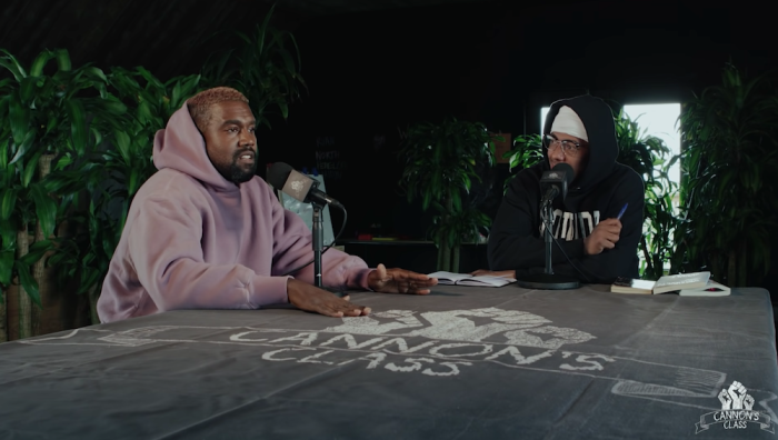 Kanye West speaks with Nick Cannon, Sept. 1, 2020.