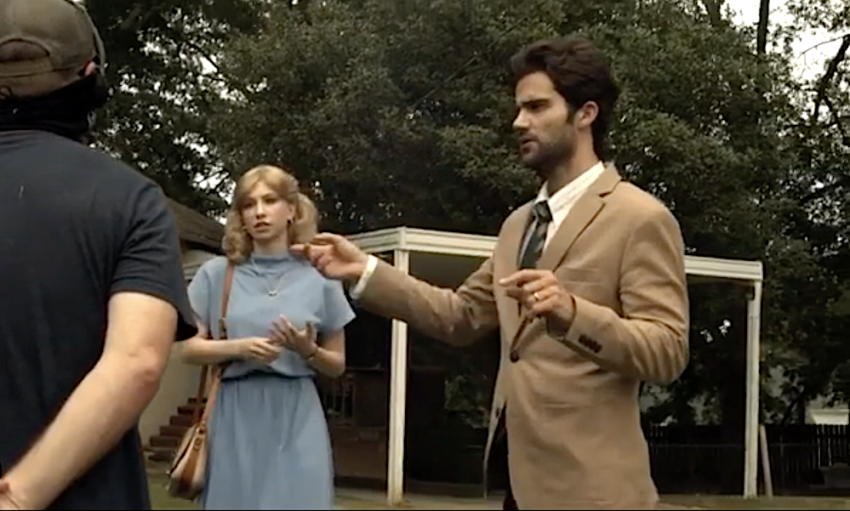 On set of "Southern Gospel," 2020.