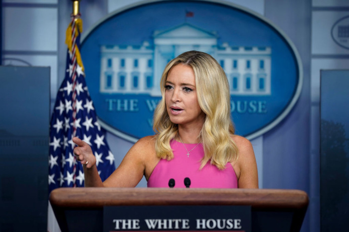 White House Press Secretary Kayleigh McEnany speaks during a press briefing the White House on September 9, 2020, in Washington, D.C.