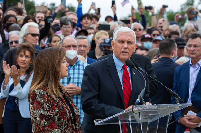 Vice President Mike Pence and second lady Karen Pence at the Prayer March in Washington, D.C., on September 26, 2020.