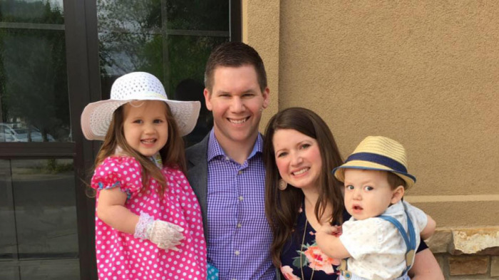 Pastor Kenny Comstock, his wife Melissa and two of their children