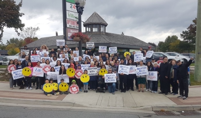 Canadian pro-life activists observed the annual Life Chain event in 2019. 
