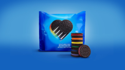 Oreo's limited edition rainbow cookies, created to celebrate LGBTQ+ history month.