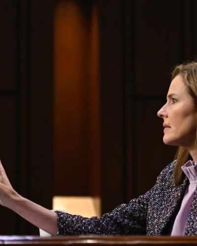 Supreme Court nominee Judge Amy Coney Barrett testifies before the Senate Judiciary Committee on the third day of her Supreme Court confirmation hearing on Capitol Hill on October 14, 2020 in Washington, DC.