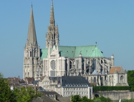 Chartres Cathedral, officially known as the Cathedral of Our Lady of Chartres, a Roman Catholic cathedral located in Chartres, France.