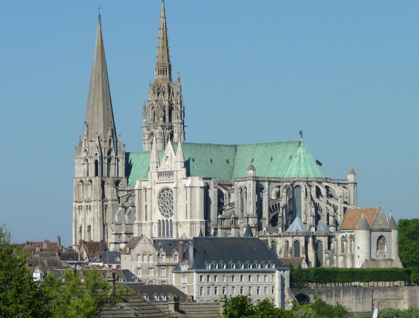 Chartres Cathedral, officially known as the Cathedral of Our Lady of Chartres, a Roman Catholic cathedral located in Chartres, France.