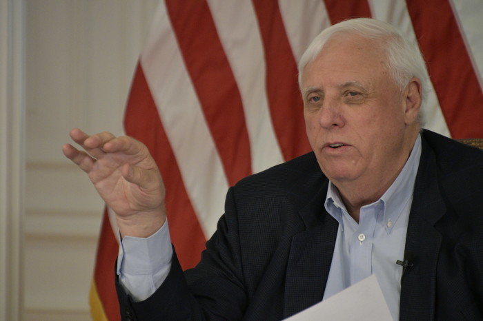West Virginia Governor Jim Justice speaks at a press conference on Monday October 19, 2020.