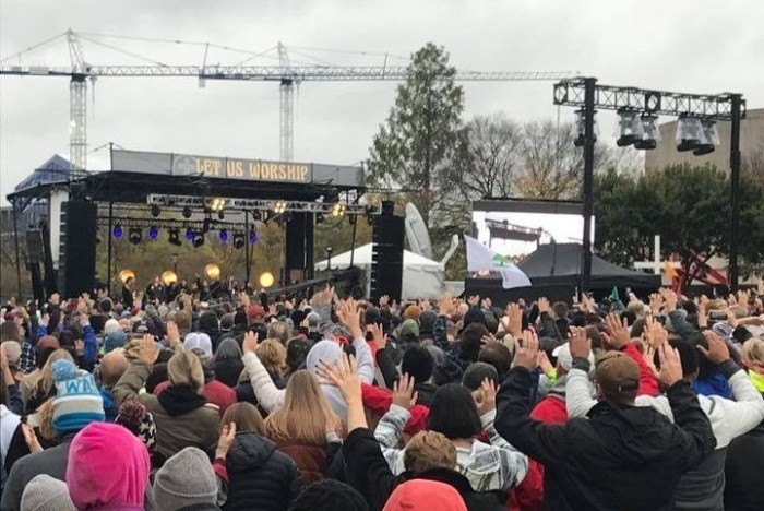 Tens of thousands gather for Let Us Worship on the National Mall in Washington, D.C., on Oct. 25, 2020.