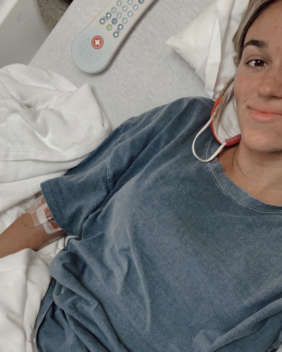 Sadie Robertson is in the hospital after being infected with COVID-19, October 2020.