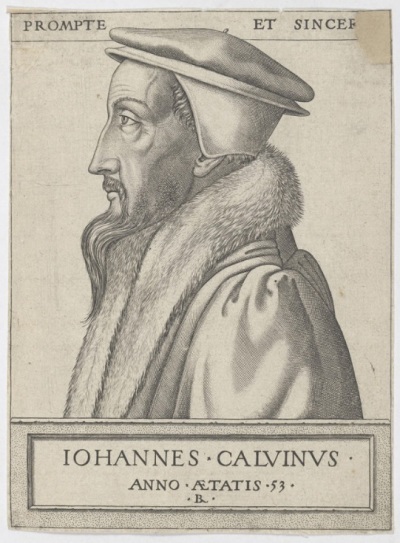 An engraving from 1562 of Protestant Reformation leader John Calvin. 