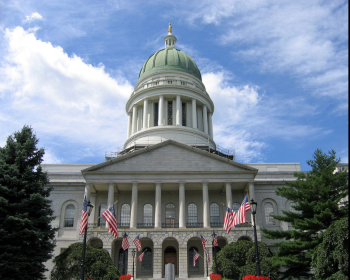 The Maine State House in Augusta, Maine, as it appeared in 2004.