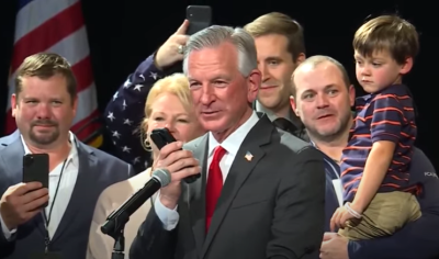 Tommy Tuberville speaks to supporters in Alabama after winning his race for U.S. Senate on Nov. 3, 2020. 