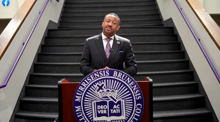 Kevin James, Ed.D., gives the presidential address at Morris Brown College's virtual homecoming. The African Methodist Episcopal Church-affiliated school beat its event fundraising goal and has wiped away tens of millions of dollars in debt as it seeks reaccreditation.