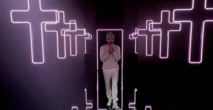 Justin Bieber performs 'Lonely' and 'Holy' at 2020 People's Choice Awards, Nov. 15, 2020.