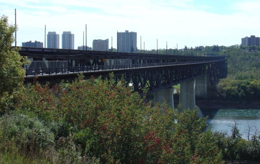 The High Level Bridge located in Edmonton, Alberta, Canada.