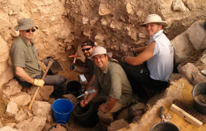 Biblical scholar Craig Evans (far left) with his doctoral students at the Mount Zion archaeological dig in Jerusalem. Evans has released "Jesus and the Manuscripts," underscoring the decisive evidence for the New Testament text based on scholarships and archaeology.