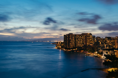 Waikiki Beach in Honolulu, Hawaii.