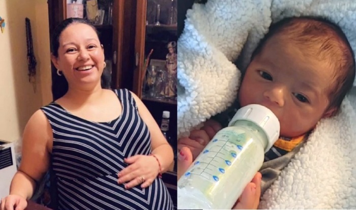 The late Erika Becerra, 33, and her newborn son.