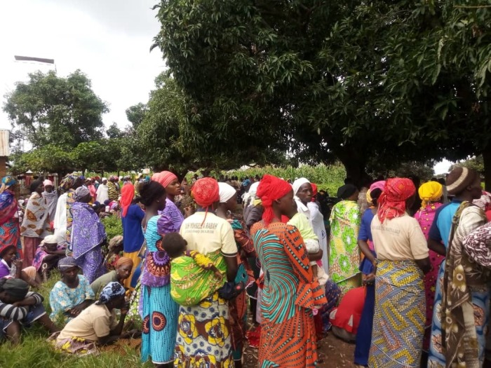 Christian mourners at the burial site of the Rev. Alubara Audu who was killed by jihadist herdsmen at Buda, Kajuru in Kaduna state, Nigeria, in September 2020.